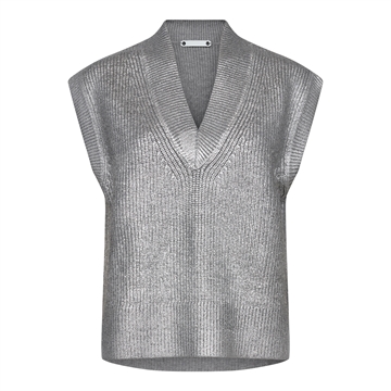 Co Couture RowCC Foil Knit Vest Silver 32120 